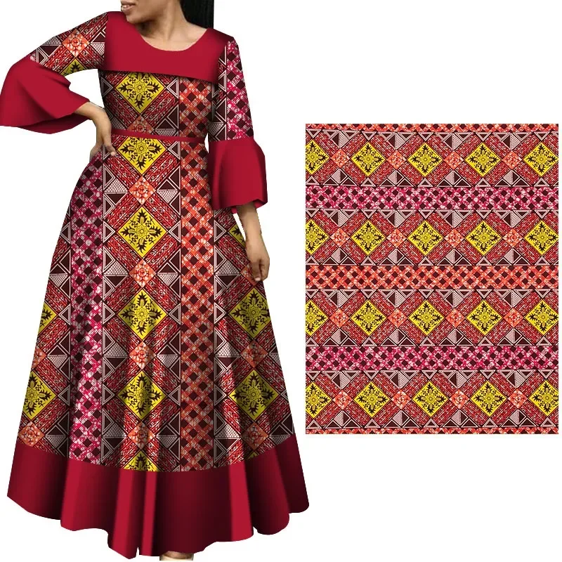 Nigerian Ankara African Polyester Material Wax Fabric 2024 Newest Ghana Print Tissu Textile Material For Women DIY Dresses Sew