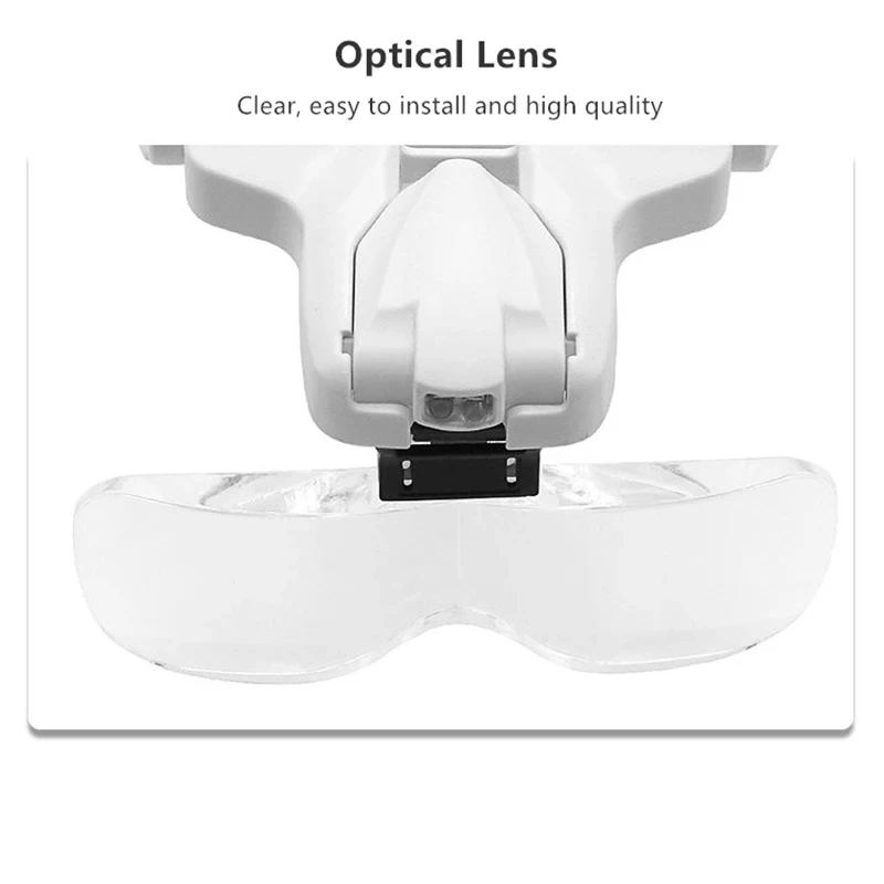 Imagem -04 - Lente de Ampliação Montada na Cabeça Óculos Ajustável Alta Ampliação le Headband Magnifier 1.0x 1.5x 2.0x 2.5x 3.5x 3.5x