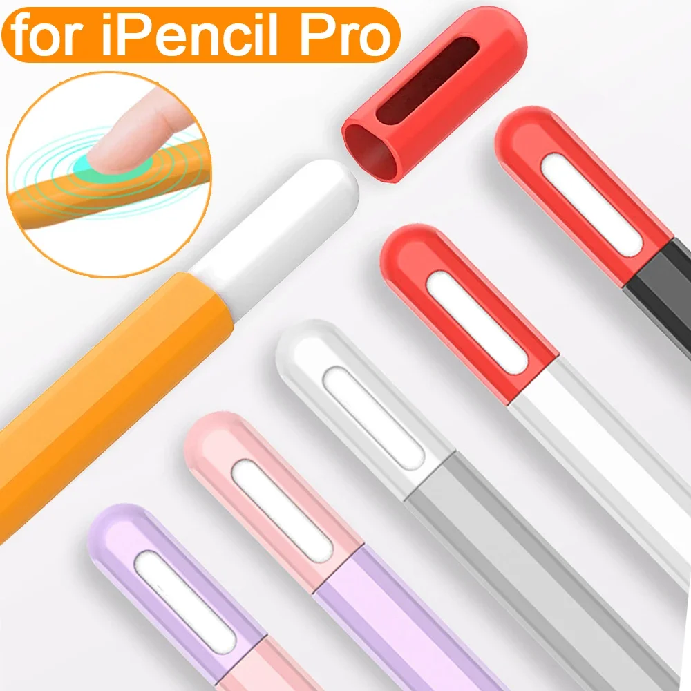 For Apple Pencil Pro Sleeve Colorful Pen Case Non-slip Silicone Cover for IPencil Pro Shockproof Protector Pencil Case Holder