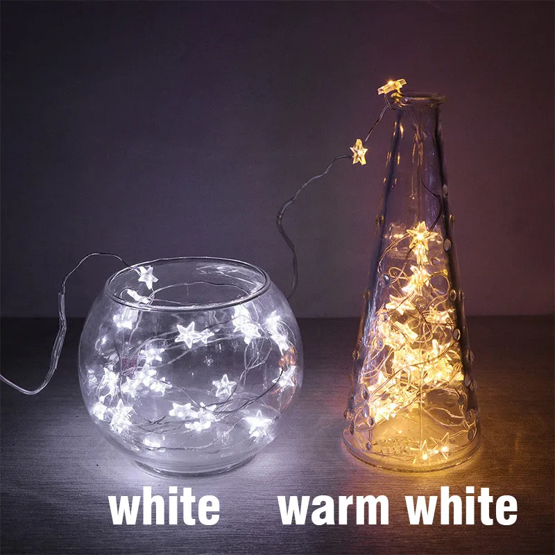 4M LED Star Fairy Lights CR2032 Battery Operate Indoor Bedroom Decoration String Light Garland Wedding Party Holiday Lighting