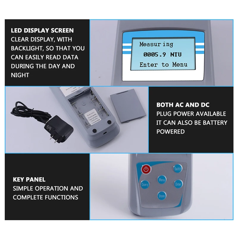 ZD-2A Microcomputer Intelligent Handheld Portable Turbidity Meter Digital Display Water Quality Laboratory Colorimetry