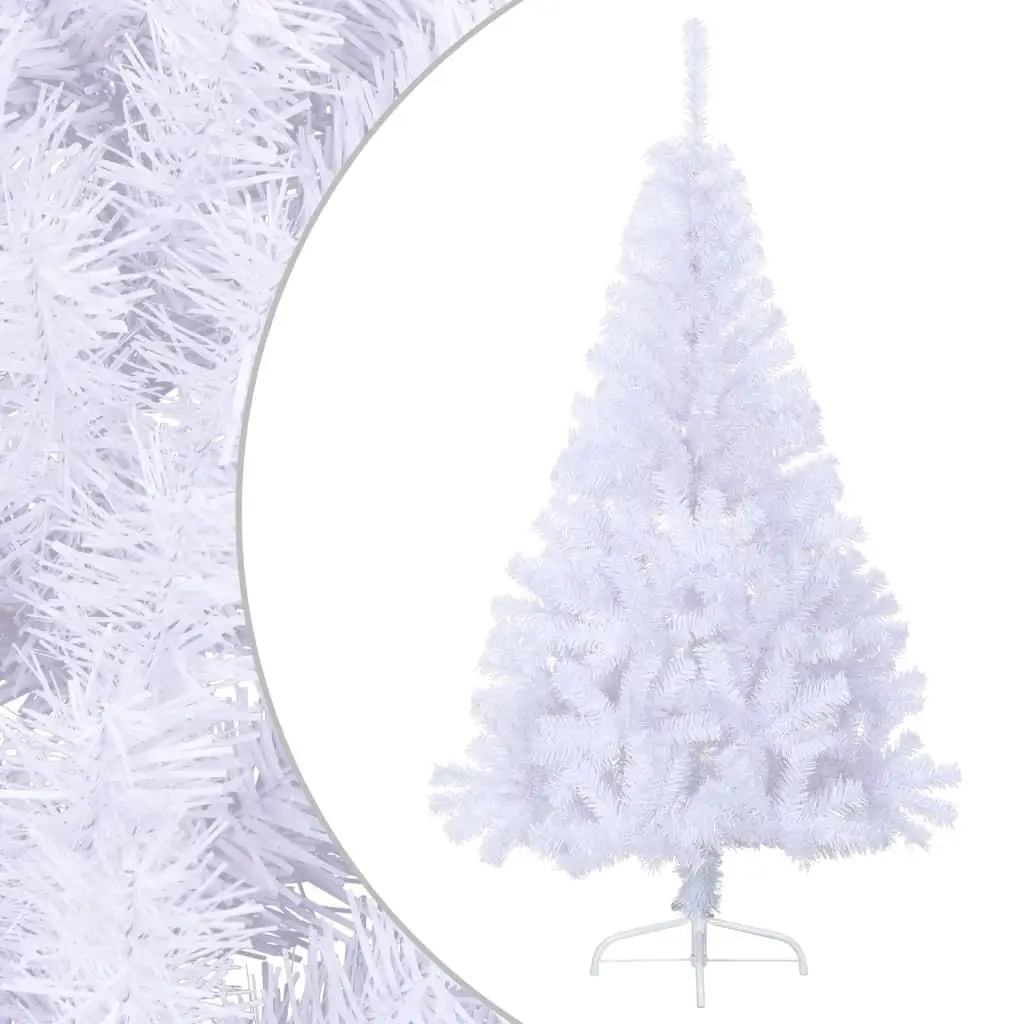 120cm White PVC Artificial Half Christmas Tree with Stand - Holiday Decoration