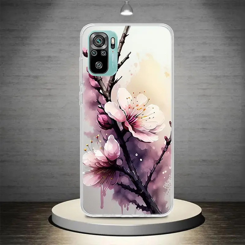 Cherry Blossom Tree Phone Case Cover for Xiaomi Redmi Note 13 12S 12 11 Pro Plus 11S 11T 11E 10 10S 9 9S 8 7 Global Soft Cover