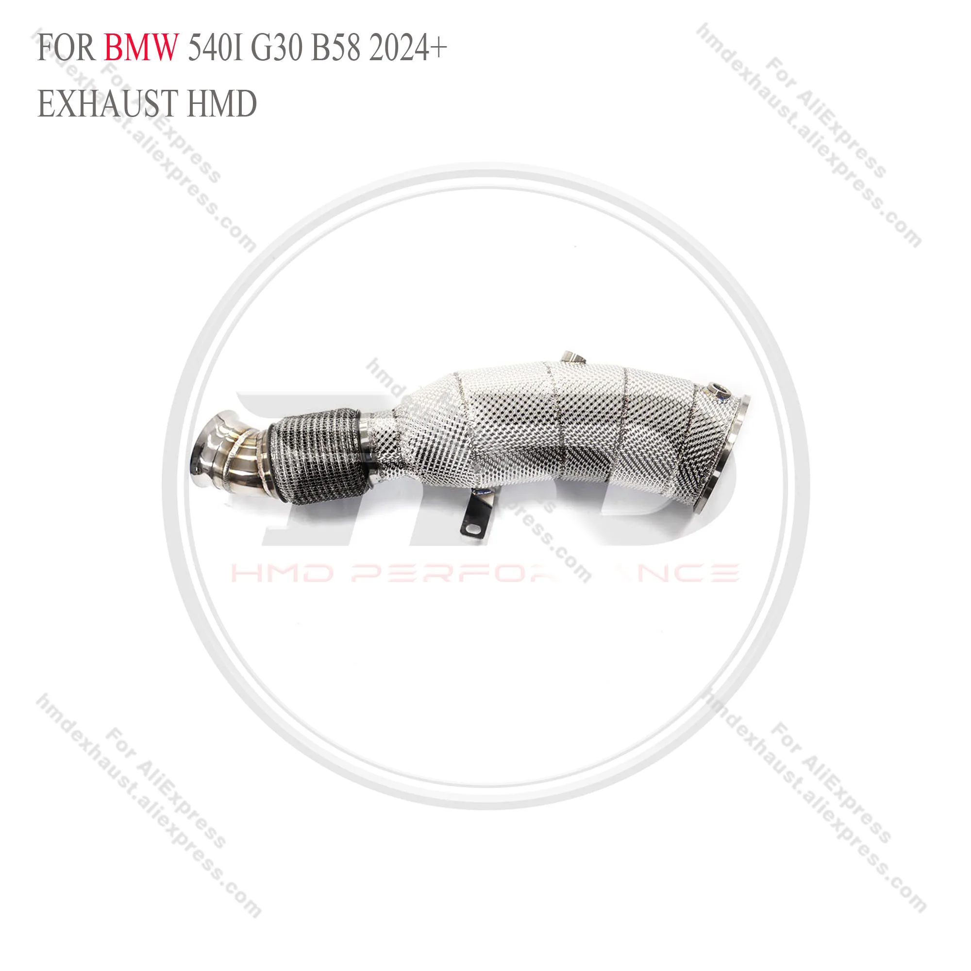 

HMD Exhaust System Downpipe High Flow Performance for BMW 540i G30 B58 2024+ with heat shield