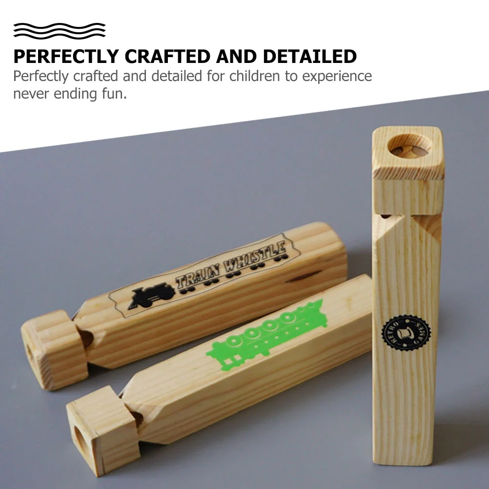 Musical Instrument Educational Toys Solid Wood Train Flute Children’s Wooden Whistle for Kids