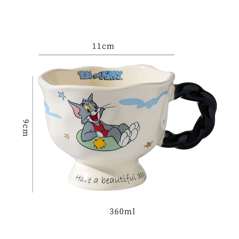 2024 New Hot Selling Original Disney Tom and Jerry 360Ml Ceramic Mug Household Kitchen Children\'s Water Cup Coffee Cups Gifts