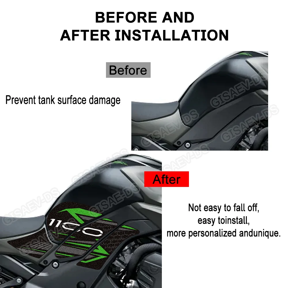 For Ninja Z1100 Z 1100 SE SX 1100SX Tank Pad Gas Fuel Oil Protector Kit Fairing Fender Covers Stickers Decals Accessories