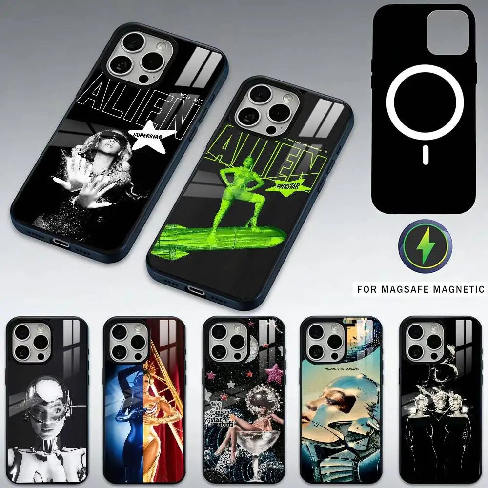 

Чехол для телефона Singer B-Beyonce для iPhone 17,16,15,14,13,12,11 Plus, Pro Max, магнитный для беспроводной зарядки Magsafe