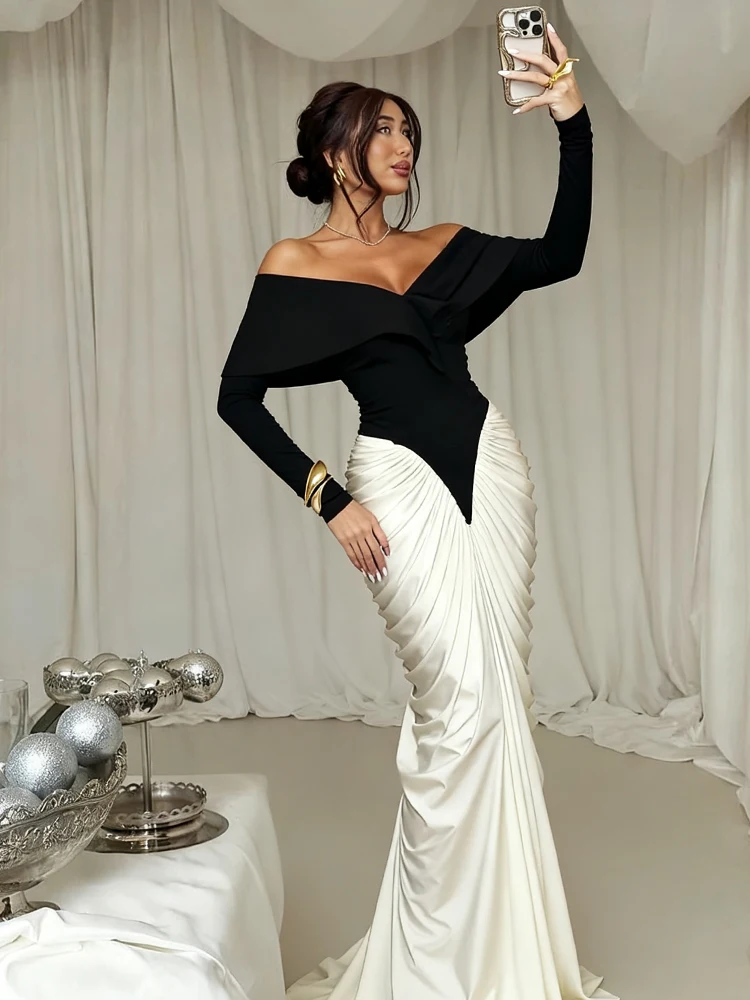 Estranho gato retalhos fora do ombro vestido feminino ruched sexy em camadas estiramento magro noite cocktail dividir festa de aniversário bodycon