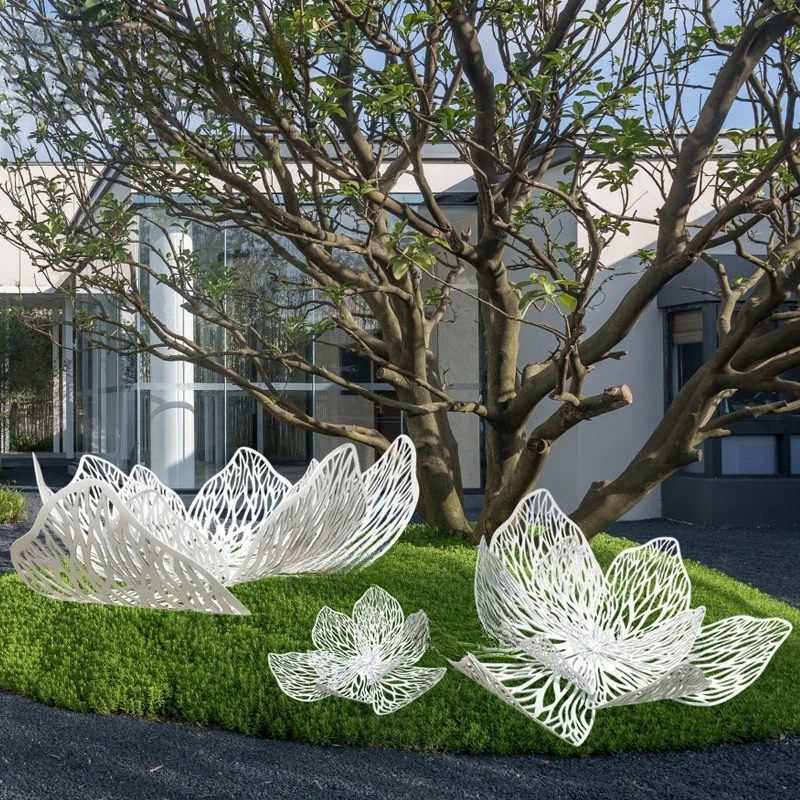 Real estate garden waterscape pool stainless steel flower decoration plant sculpture city villa shopping mall landscape ornament