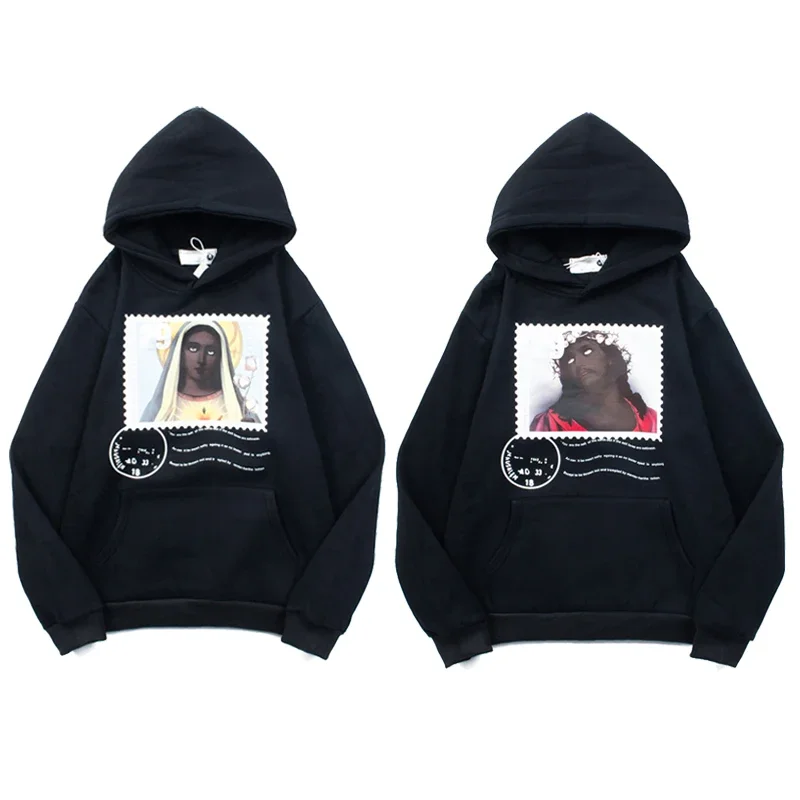 Street Kanye West Hooded Sweatshirts High Quality Stamp Print Unisex Casual Hoodies