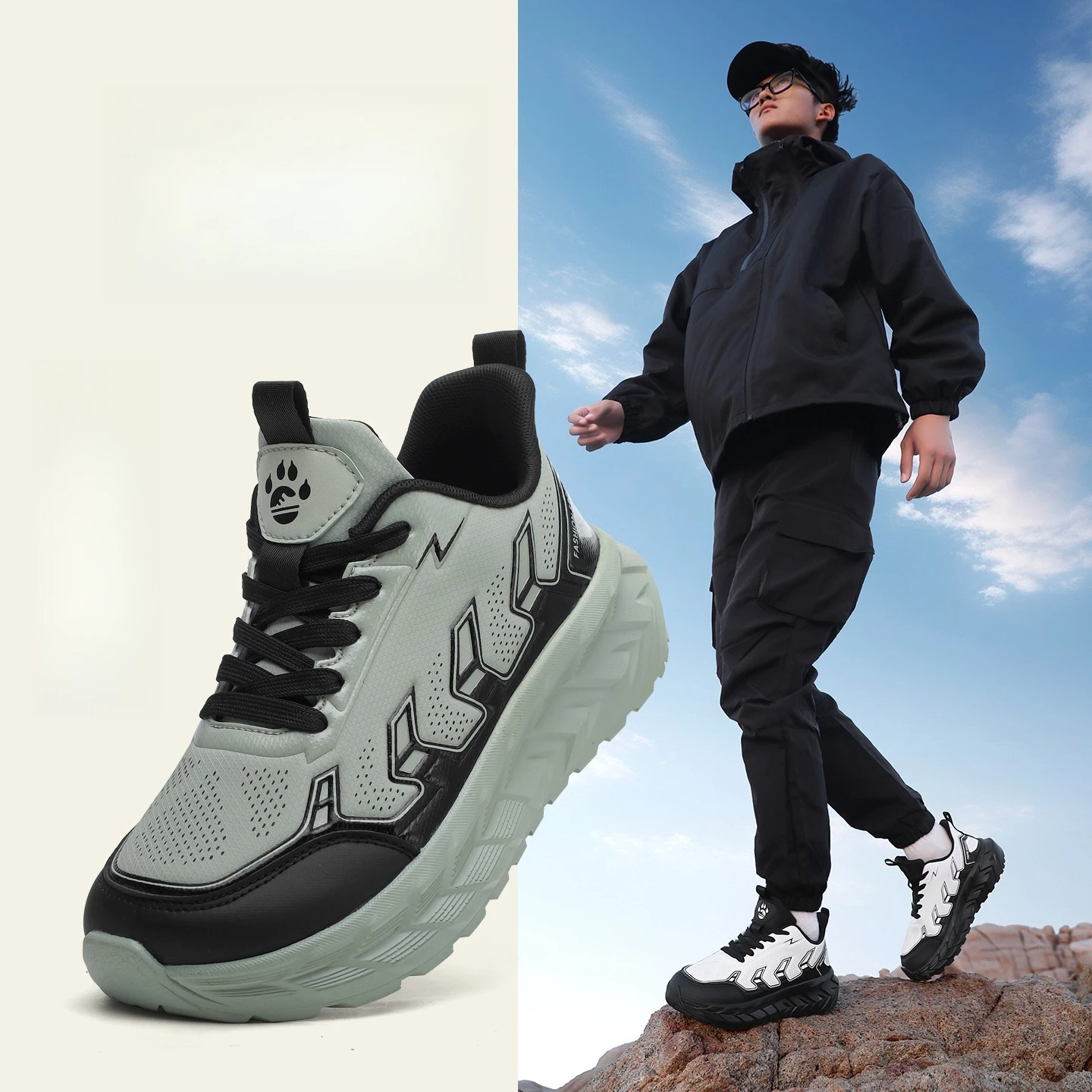 

New Comfortable Outdoor Sports Shoes - Men's Lightweight Versatile Wide-Toe Casual Platform Fashion Running Shoes