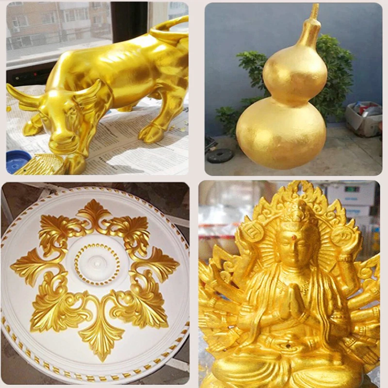 100/300/800g Super Bright Glitter Gold and Silver Powder Paint Water Based Gold Paint That Does Not Fade