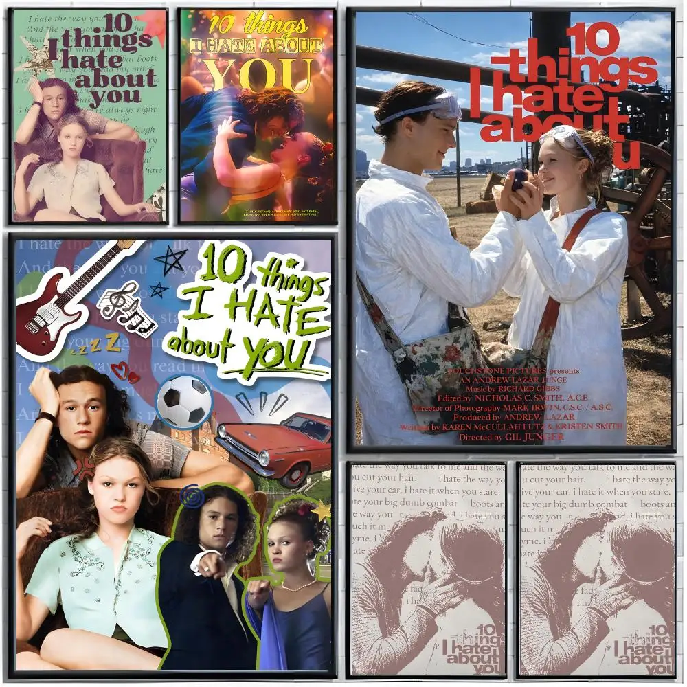 comedy romance T-10 Things I Hate About You Poster Modern Wall Art Home Decor Living Room Decorative Print Unframed
