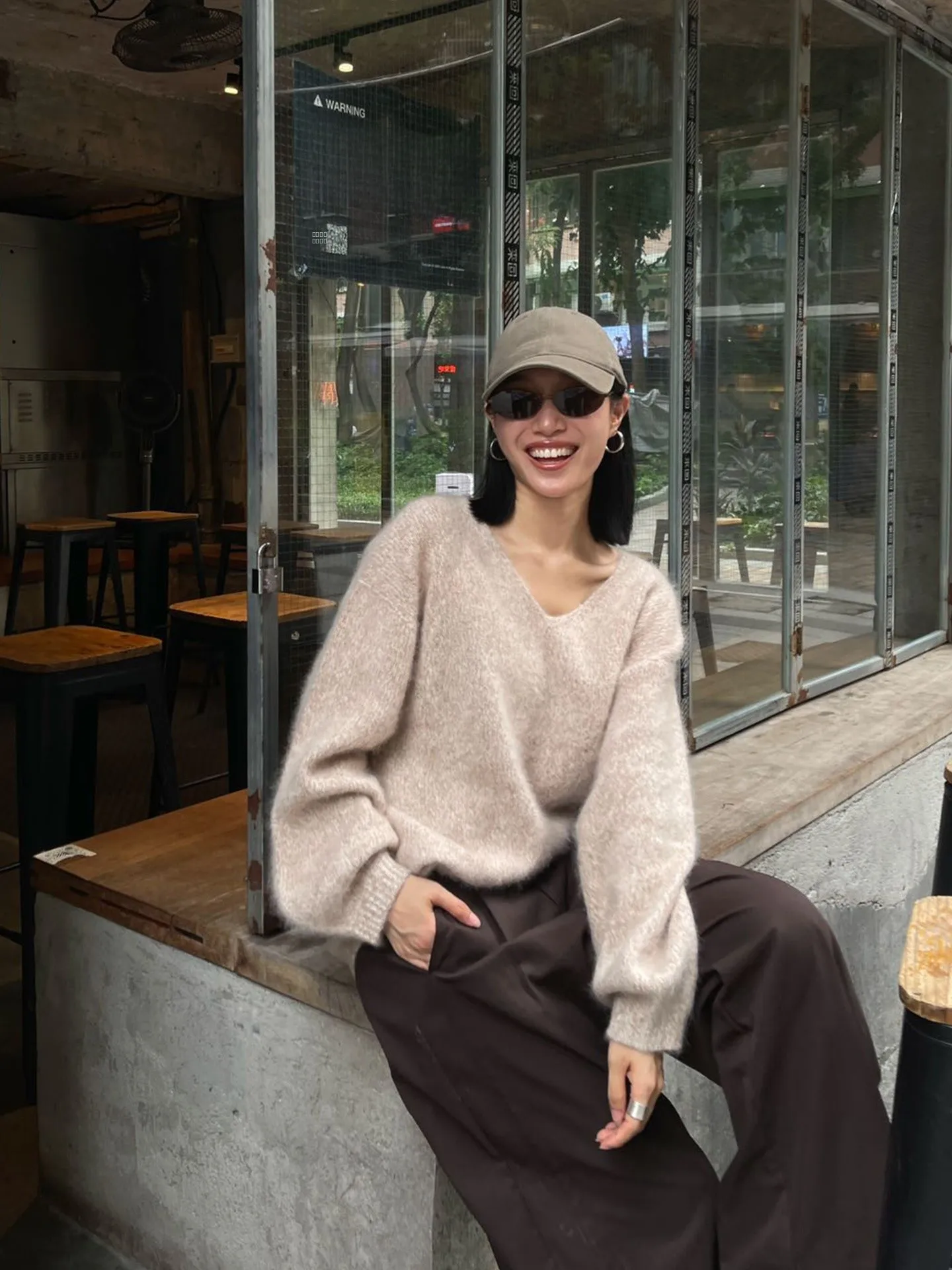 

PURI YH Модный высокоэластичный свитер из шерстяной смеси, легко сочетающийся, свободного кроя, для повседневной носки