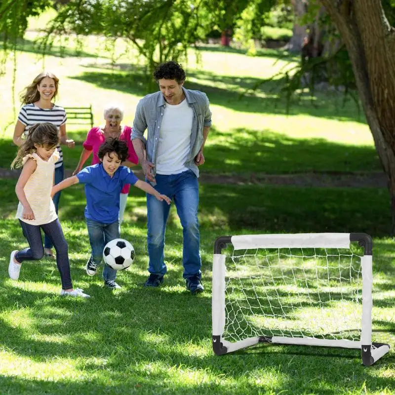 Folding Soccer Goal Cute Kids Soccer Goals Included Football Ball Pump Foldable Kids Outdoor Play Equipment Practice Net With