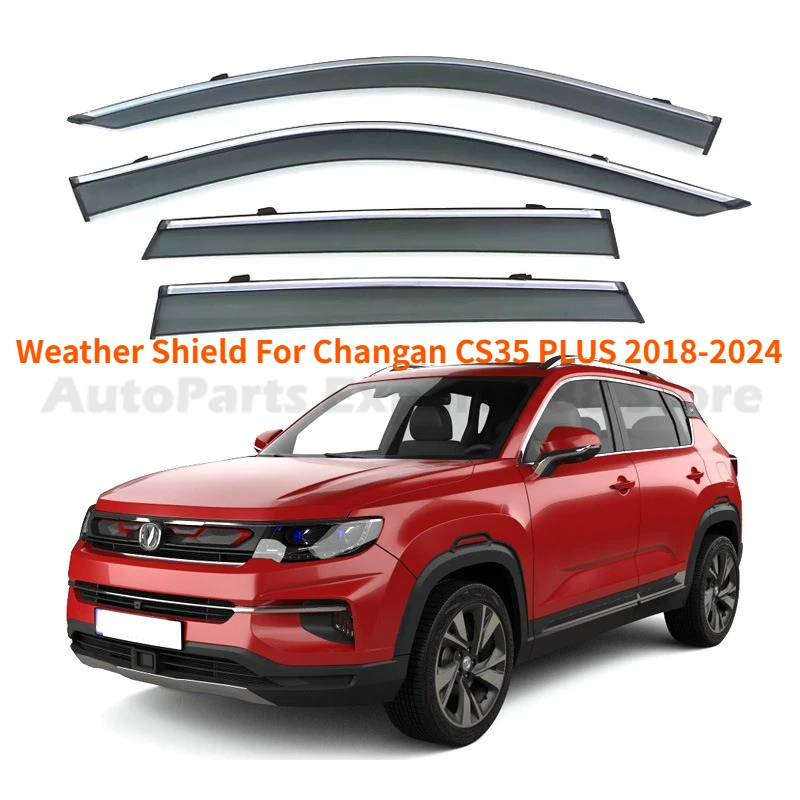 

Дефлекторы окон (ветровики) для Changan CS35 PLUS 2018-2024, защита от дождя, накладки на окна, козырьки от ветра