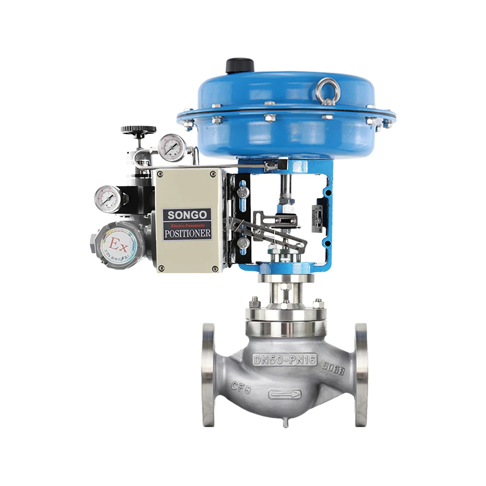 

Pneumatic Single Seated Control Valve PN25 DN150 Flange Cast Steel Steam Modulating Control Valve 4-20ma Positioner