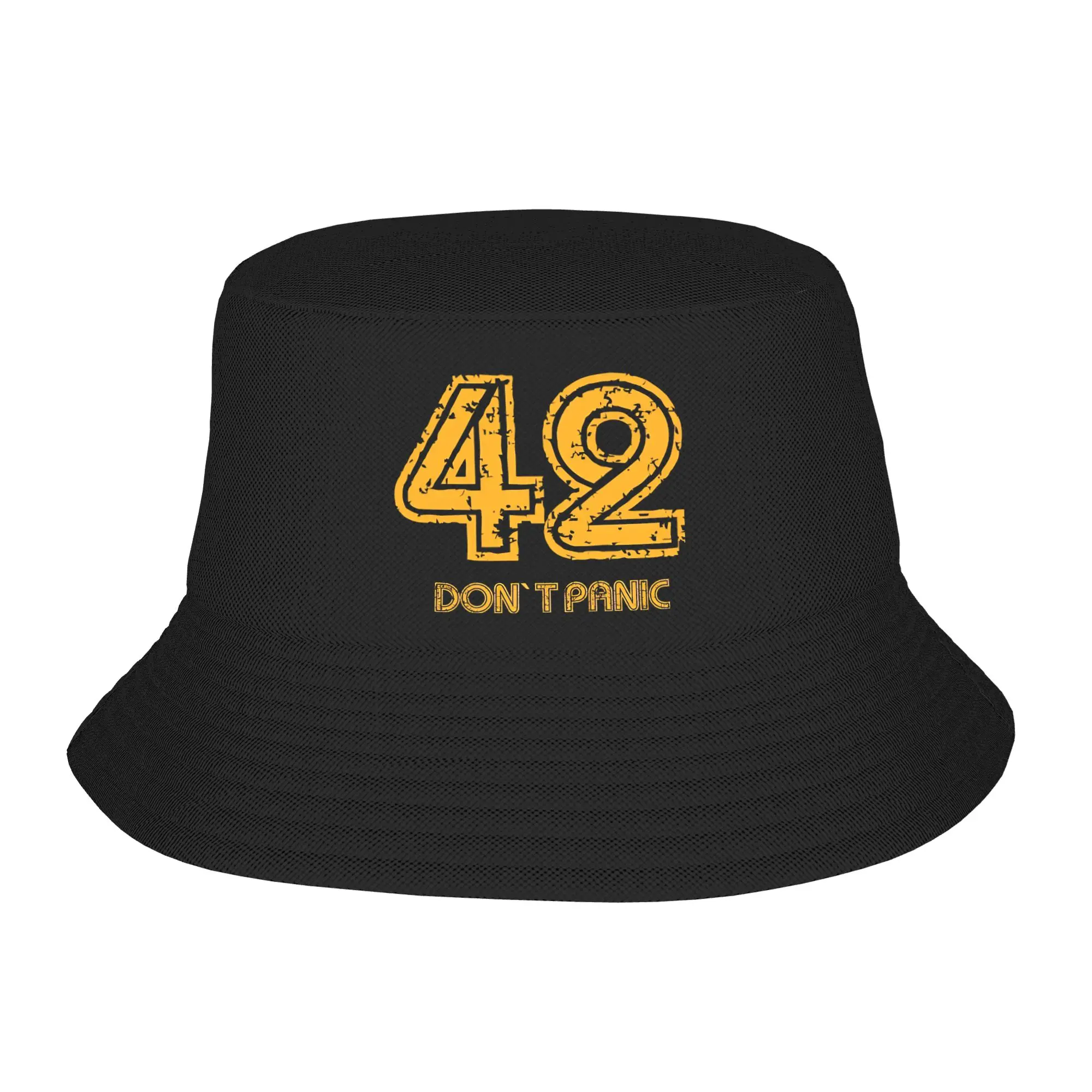 Unisex Harajuku dont panic 42 The Answer To Life The Universe And Everything Douglas Adams Bucket Hats Bob Hats For Headwear