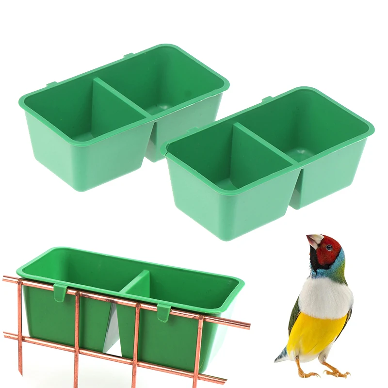 Parrot Feeder Bowl Plastic Water Hanging Bowl Parakeet Feeder Box Pet Cage Food Container Dispenser Feeding Supplies Accessories