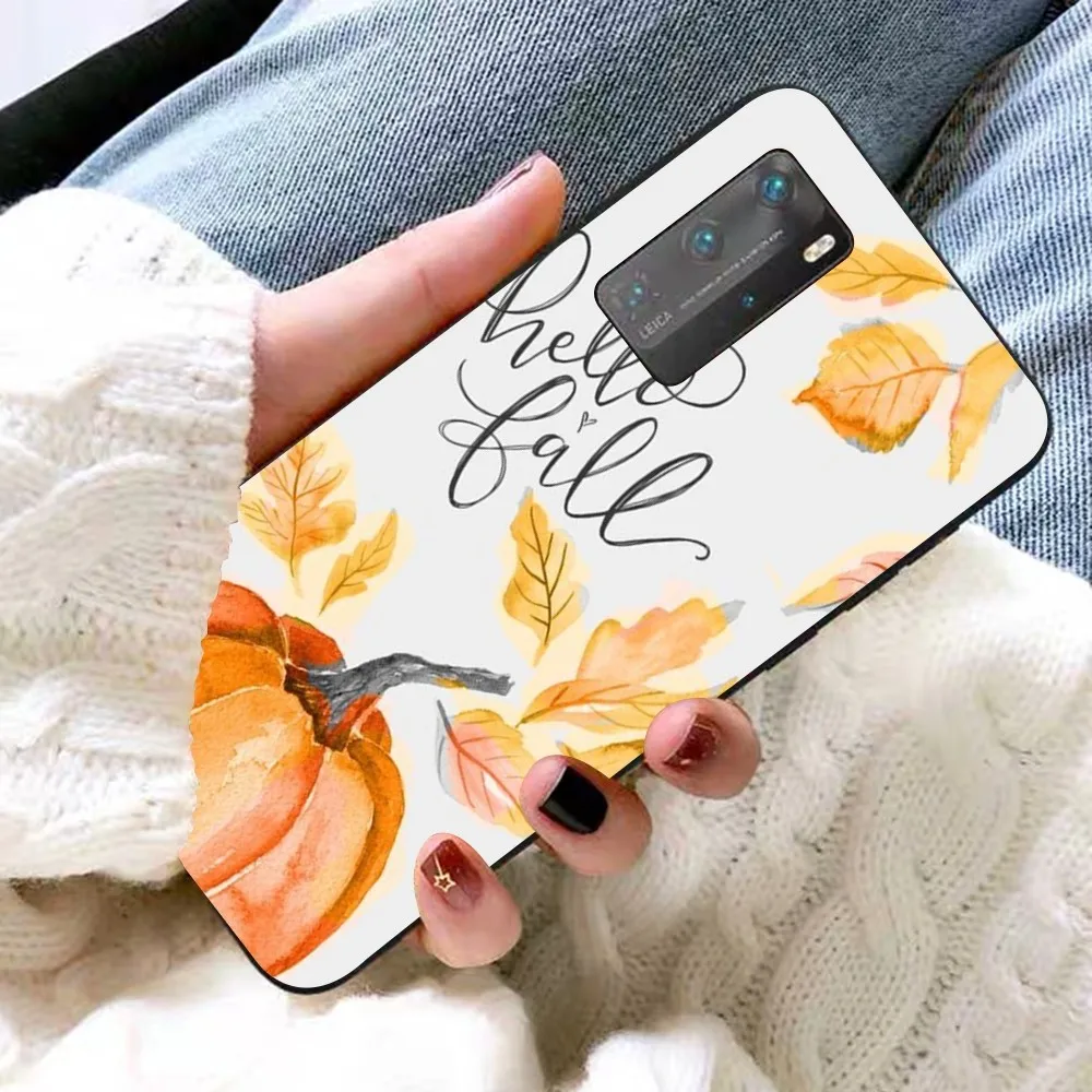 Autumn leaves fall fox pumpkin Halloween  For Huawei P 8 9 10 20 30 40 50 Pro Lite Psmart Honor 10 lite 70 Mate 20lite