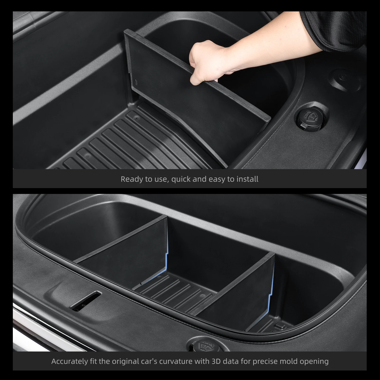 LUCKEASY for Tesla Model Y Juniper/Model YL 2025 2026 Car Front Trunk Partition ABS Front Spare Box Combination Partition