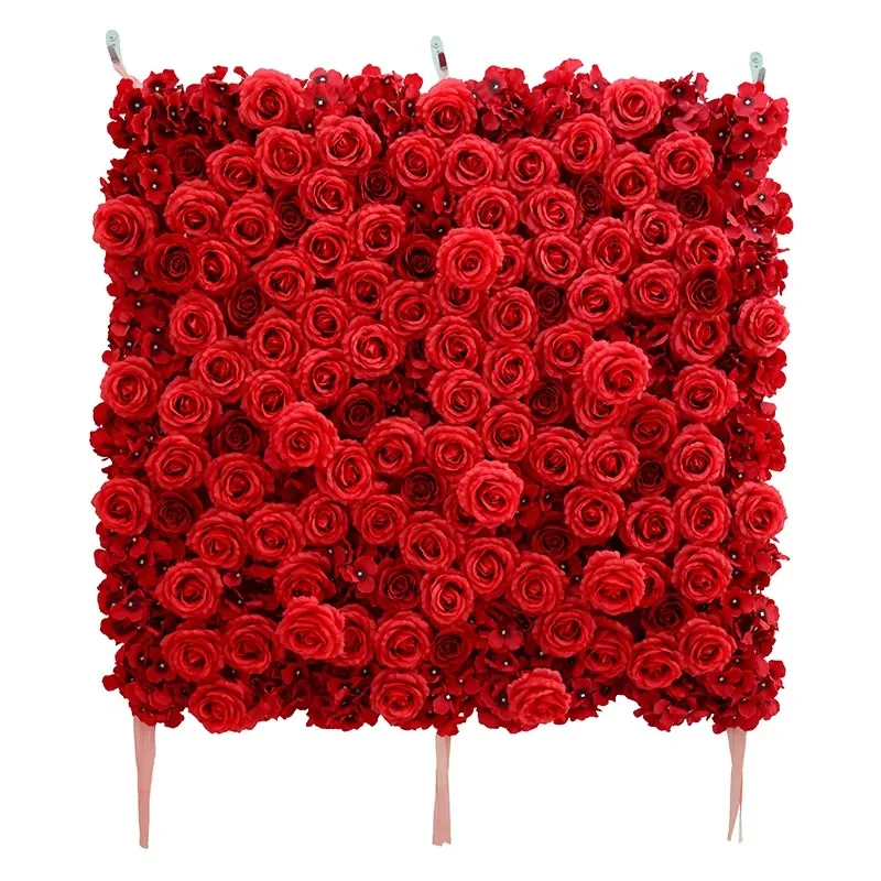 Artificial flower wall 3D 5D fabric background scroll wedding birthday party decoration artificial flower wall
