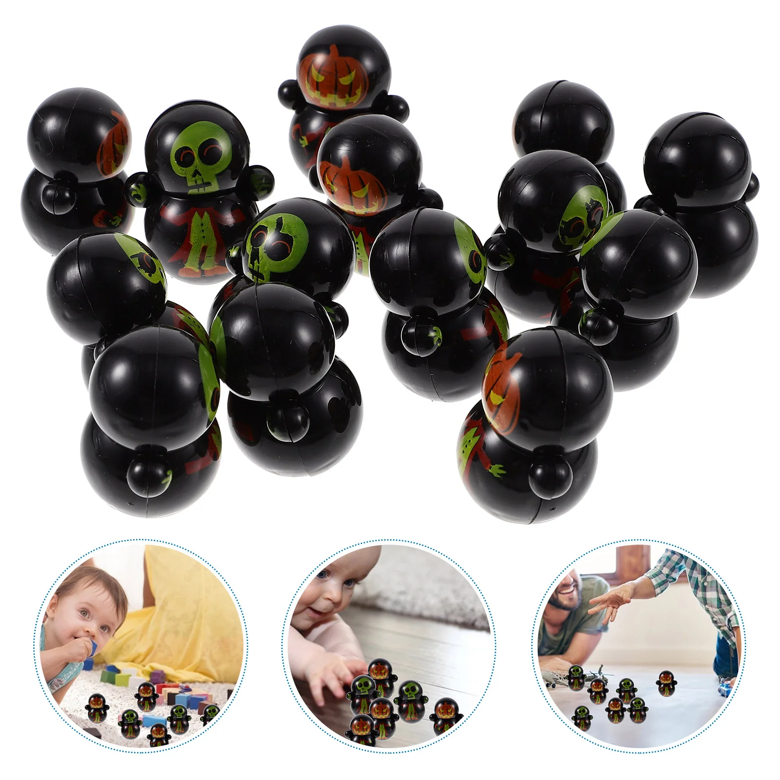 30 Pcs Halloween Tumbler Small Plaything Kids Toy Tabletop Decoration Playthings Plastic Water Cup