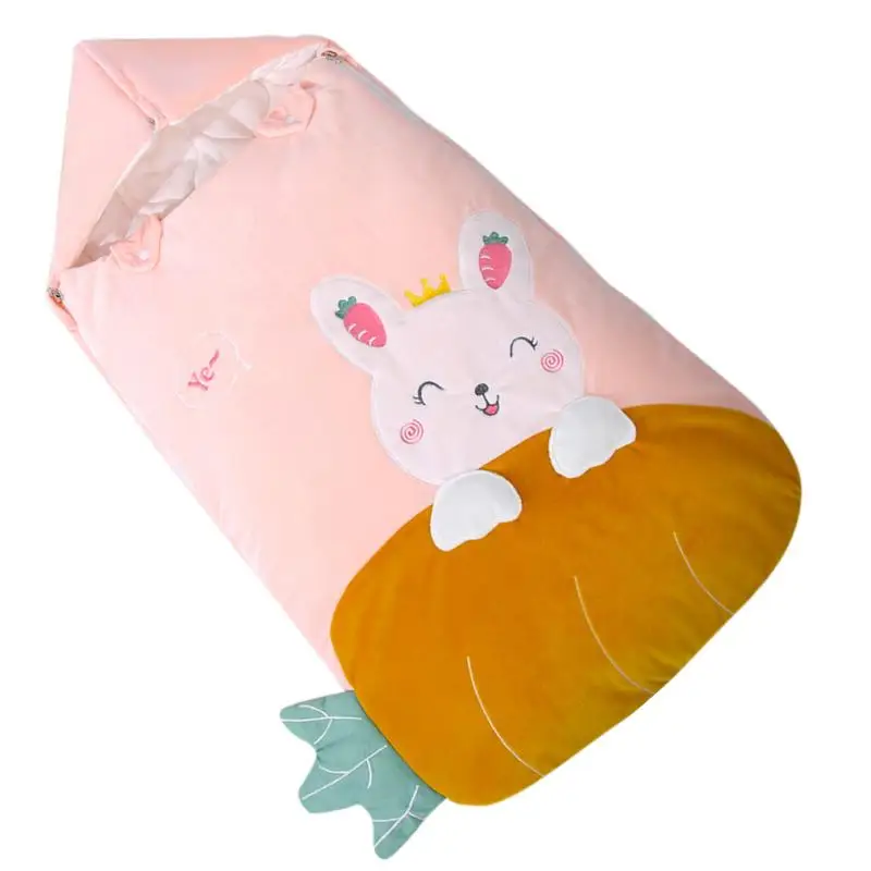 Stroller Bunting Sleeping Bag Cartoon Comfortable Bunting Bag Anti-kick Swaddle Blanket Winter Sleeping Bag For 0-18 Months Kids