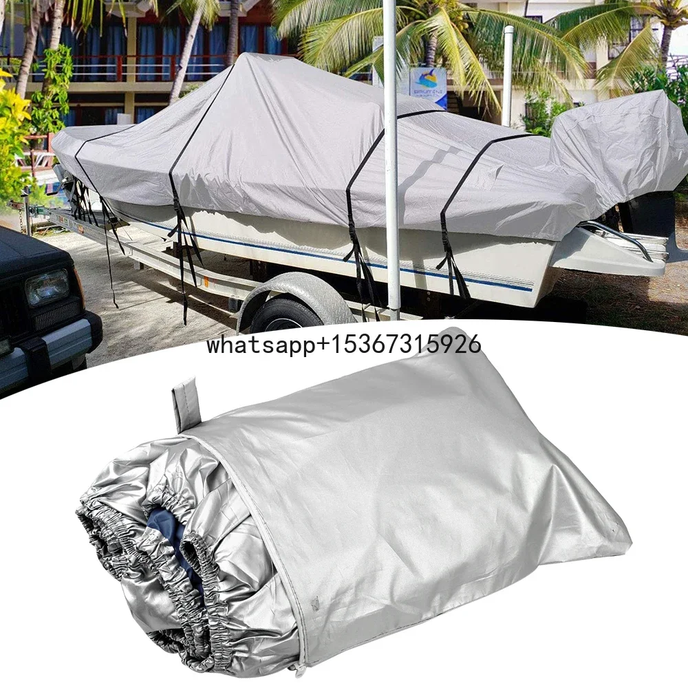 Tekne Örtüsü Yat Dış Mekan Koruma Su Geçirmez Ağır Hizmet Tipi Gümüş Yansıtıcı 300D Oxford Kumaş Anti-smashing Dayanıklı Yırtılmaz