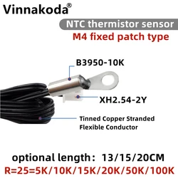 M4 surface fixed temperature probe NTC -5K 10K 15K 20K 50K 100K thermistor negative temperature coefficient probe 13/15/20CM