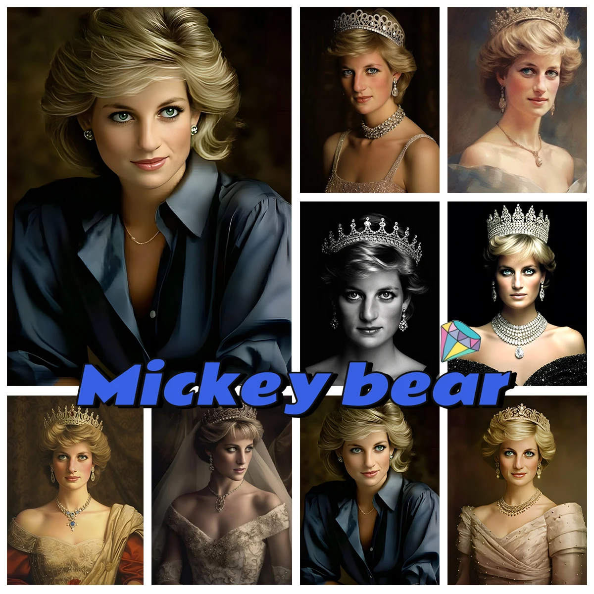 

Diana Princess Diamond Painting Kit Famous People Portraits Diy Diamond Embroidery Cross Stitch Interesting Hand Home Wall Decor