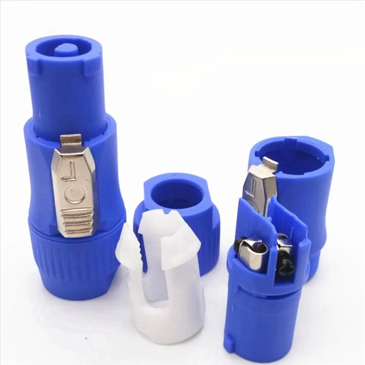 

Y69A 40PCS NAC3FCA NAC3FCB Speakon Plug 3 Pin Male Powercon Connector 20A 250V AC Power Plug Connector Blue and Grey White