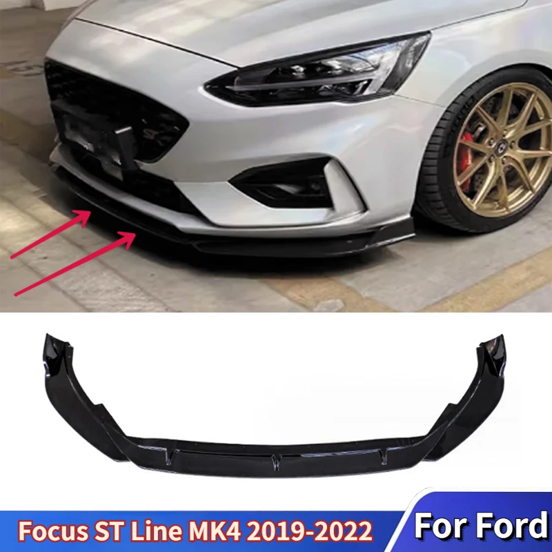 For Ford Focus ST Line MK4 2019-2022 Front Bumper Lip Spoiler Splitters Body Kit Aprons Cover Guard Trim Auto Accessories Tuning