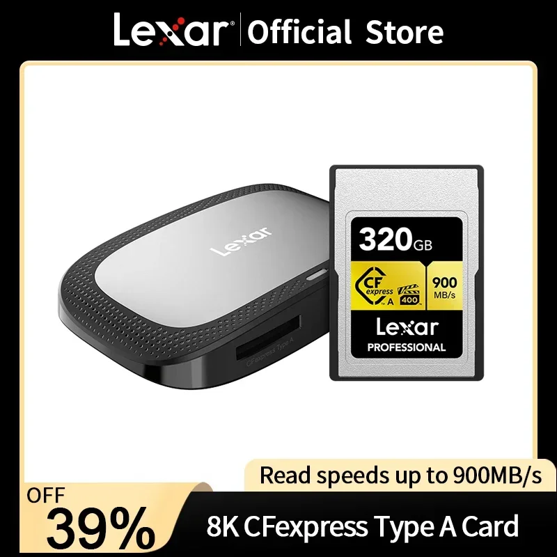 Lexar CFexpress Type A 80GB/160GB/320GB Memory Card 900MB/s Support for Sony Alpha 1/7S 3/A7M 4/FX3/FX6 Camera VPG400/8K CFE A