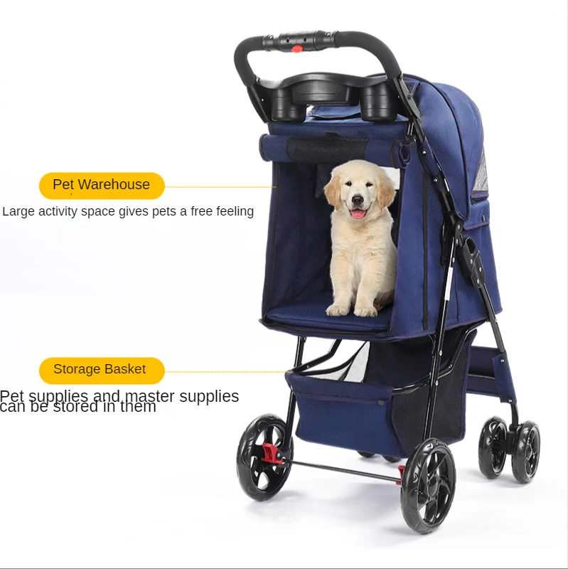 Carrito Para Perro Easy Walk Folding Travel Pet Trolley Cat Cart Carrier For Medium Dogs Luxury Dog Pet Strollers