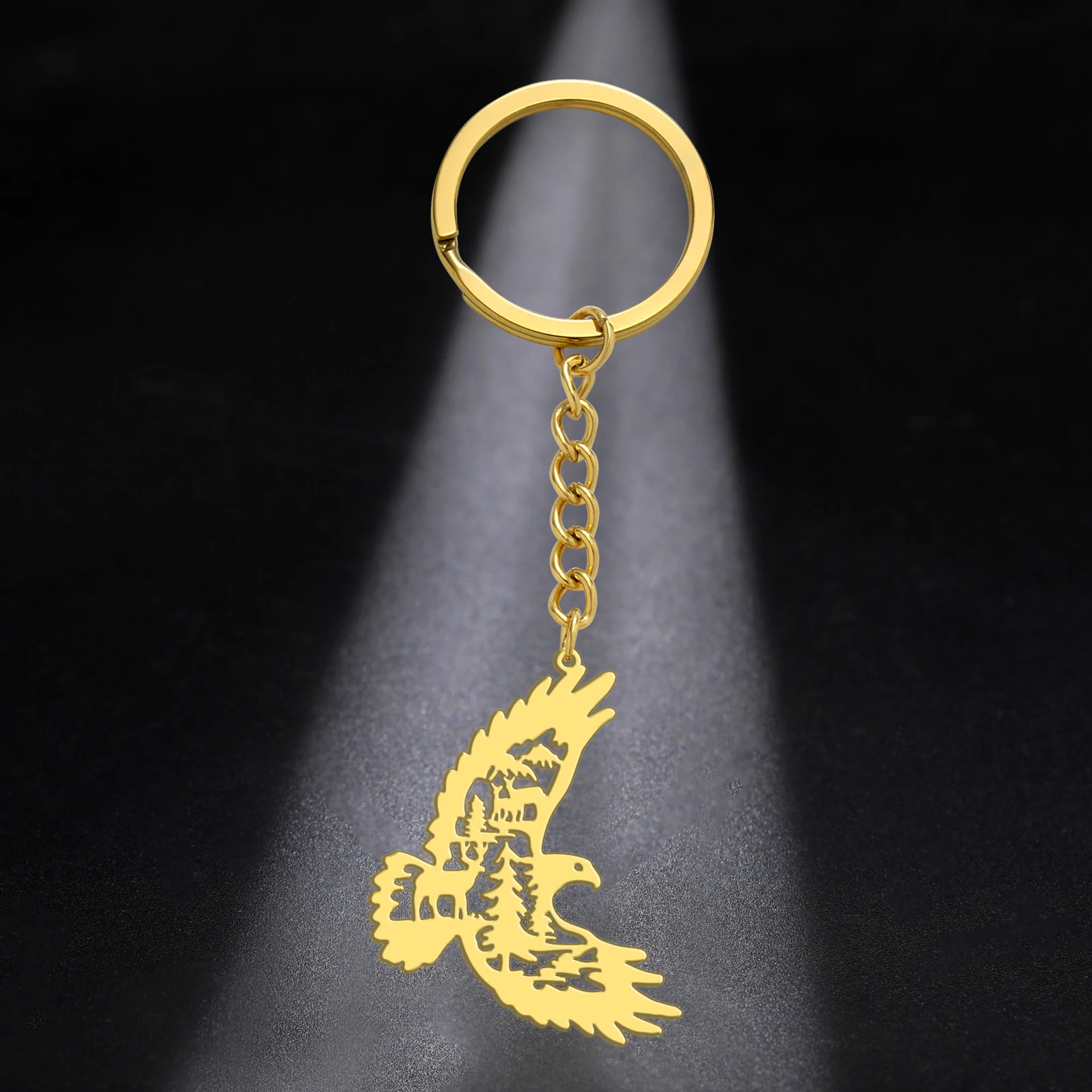 COOLTIME Edelstahl Schlüsselanhänger Tier Phoenix Adler Anhänger Tasche Auto Schlüsselanhänger Zubehör Schmuck Geschenk – Detail 8