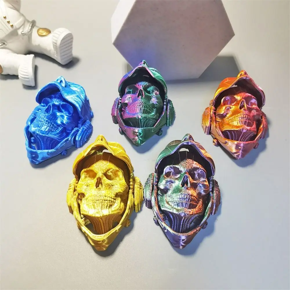 

Machined 3D Printing Mask Model Flip Colorful Skull Mask Model Skull Decoration Action Doll Accessories Knight Mask Toy