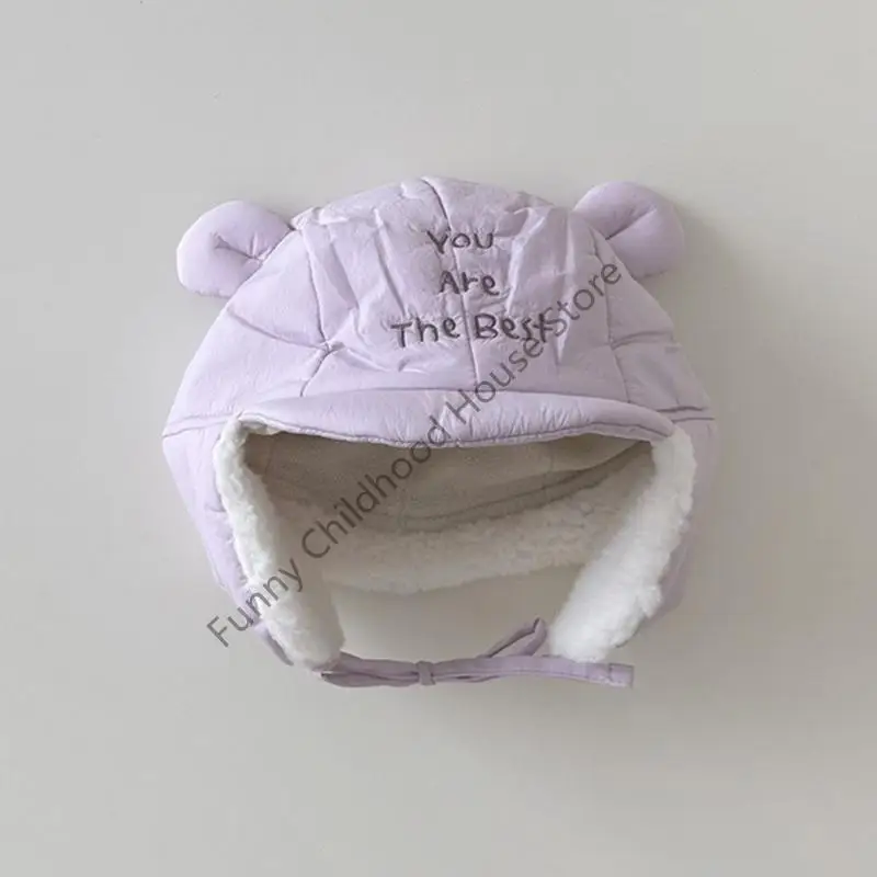 D0LA 유아 추운 날씨 모자 Rapiddry 면 혼합 귀 보안 모자 48-53cm