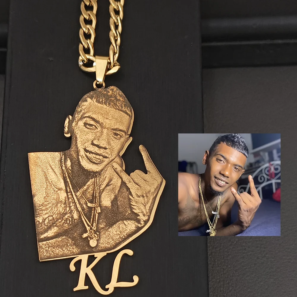 

Пользовательские мужчины женщины красивый селфи красивый селфи домашнее животное фото кулон ожерелье из нержавеющей стали рок хип-хоп ожерелье ювелирные изделия