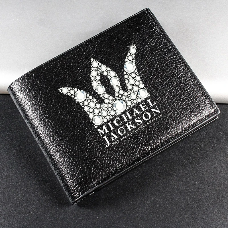 New Michael Jackson Men Short Wallet Creative PU Leather Wallet Portable Fashion Purse Card Holder Male Coin Purse Birthday Gift