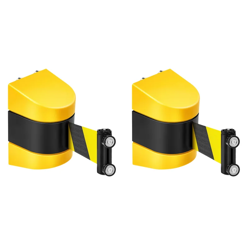 【TODAY-ONLY!】2Pcs 16.4 Ft Magnetic Retractable Wall Barrier Magnetic Wall Mount Crowd Control Retractable Safety Belt Striped Be