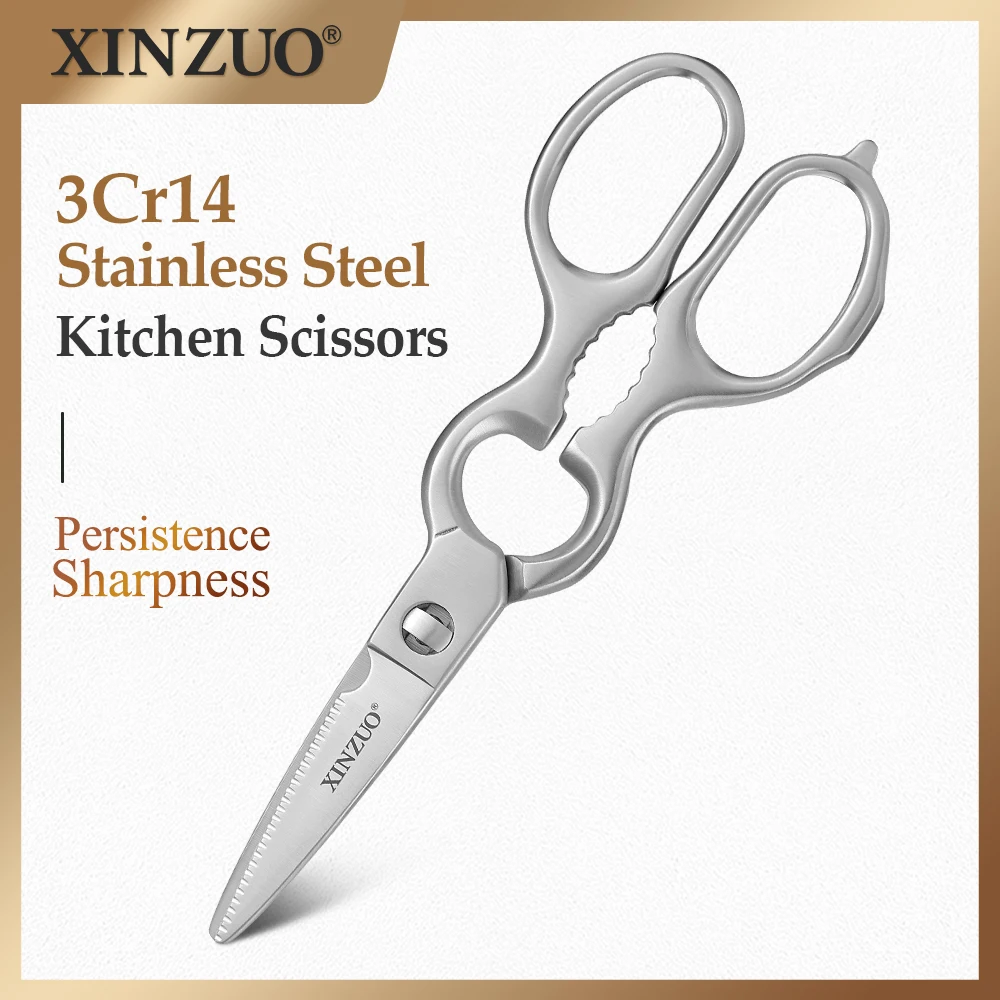 XINZUO High Quality Strong Knives Kitchen Shears 3Cr14 Stainless Steel Poultry Fish Chicken Bone Scissors for Kitchen