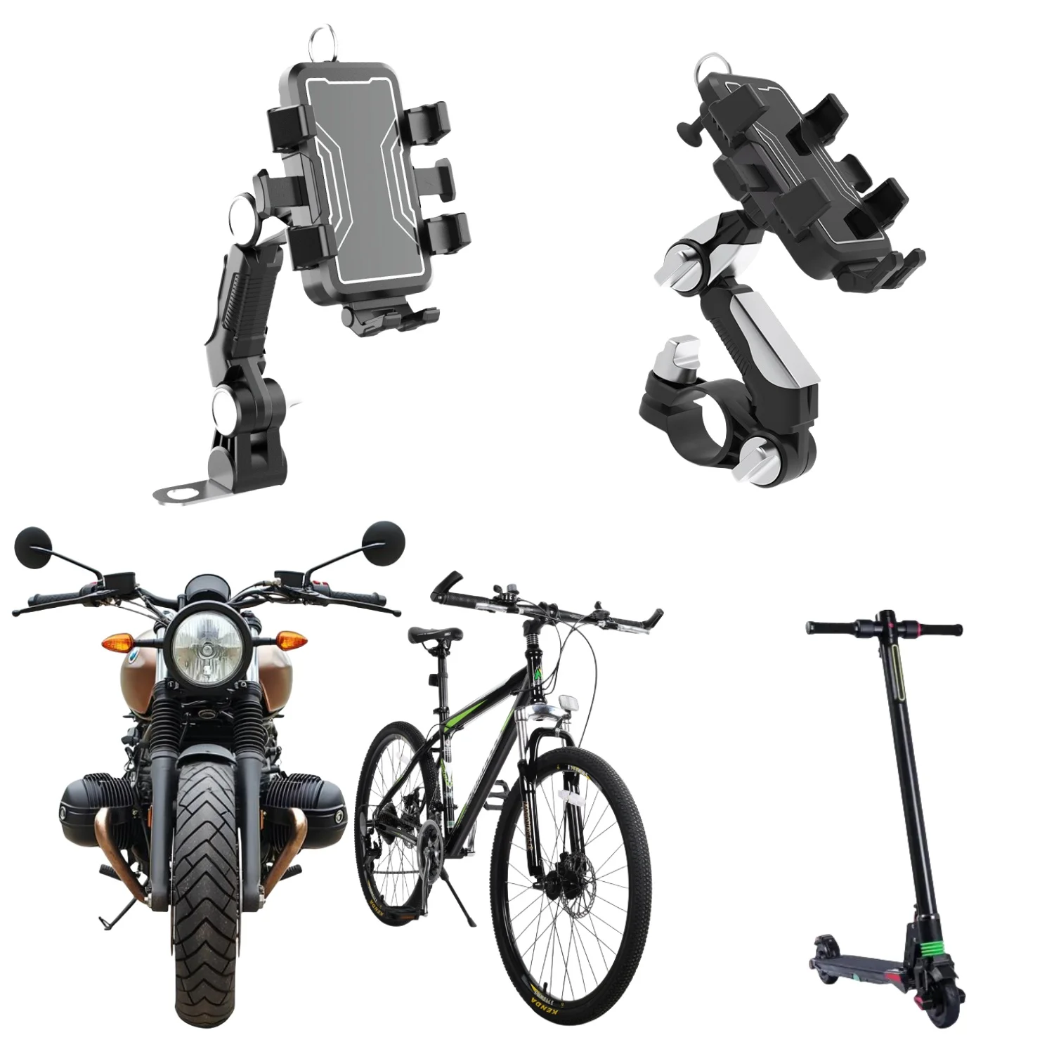 

Motorcycle Bike Phone Holder Heavy Duty Anti-Shock Cell Phone Mount for Mountain Cycling Food Delivery Outdoor Adventures