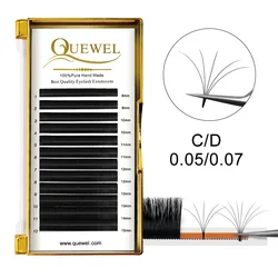 Quewel Lash Easy Fanning Bloom Eyelashes Austomatic Flowering Volume Eyelash Extension Faux Mink Individual Lashes Makeup Cilios