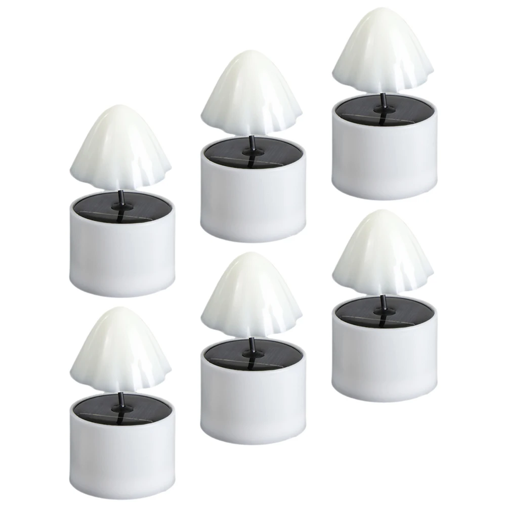 

6 pcs Solar Tea Lights LED Mushroom Design Outdoor Lighting Garden Decor Flameless Solar Light Safe Home Decor