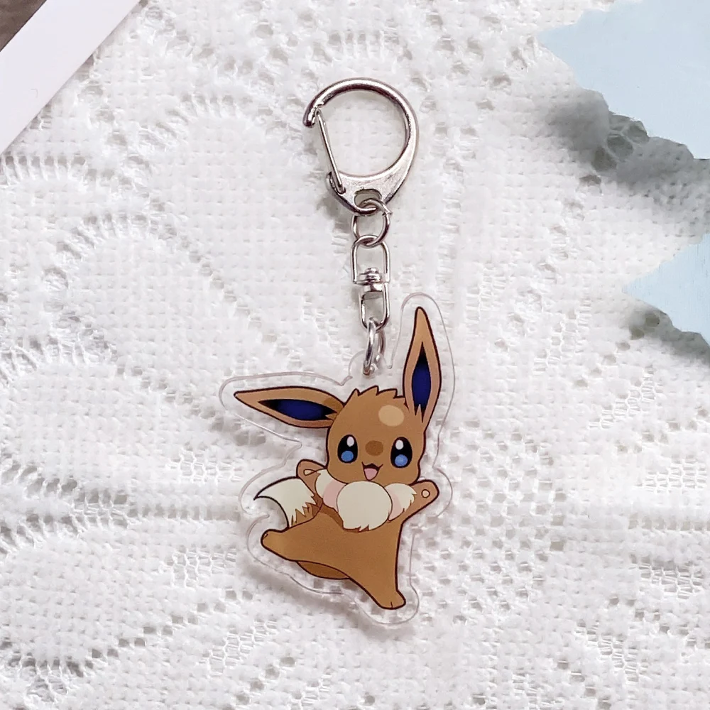 1/9PCS Anime Characters Pokémon Acrylic Keychain Accessories Cute​ Keyrings Friends Gifts Cartoon​ Bag Charms Backpack Pendant image 4