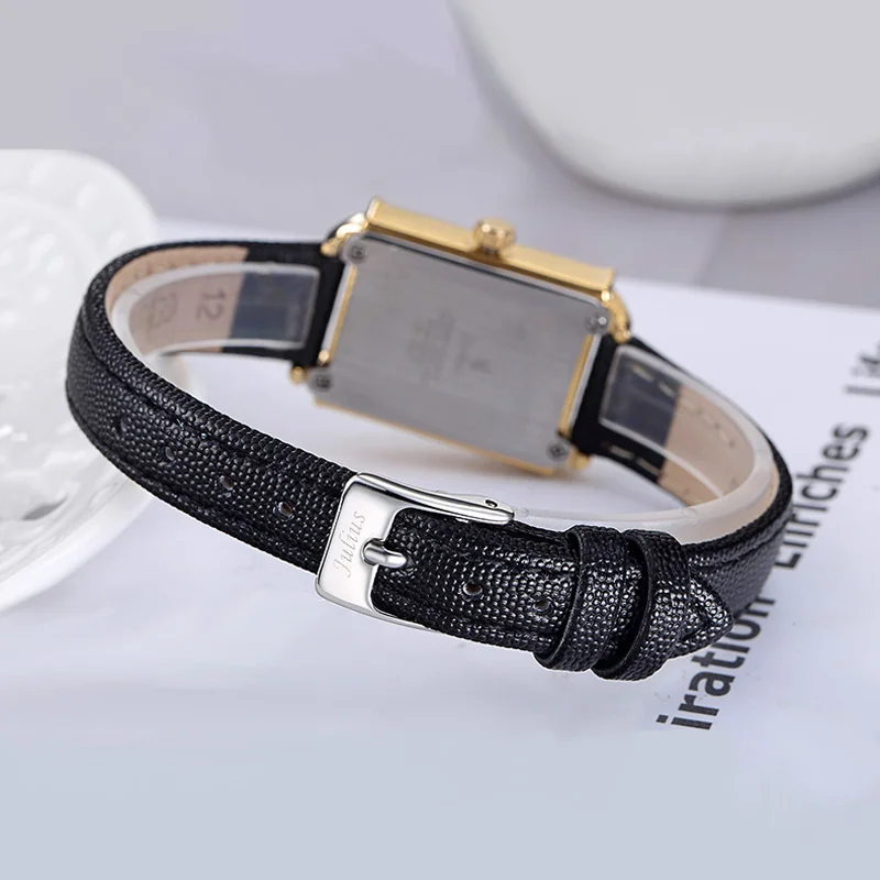 Top Julius Lady Women's Wrist Watch Elegant Simple Fashion Hours Dress Bracelet Real Leather School Girl Birthday Gift Box