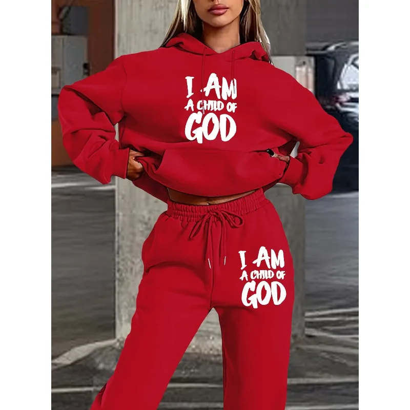 2025 신상 미니멀리스트 레터 3D 프린팅 여성 후드 스웨트셔츠 긴 바지 세트 모자 포함 긴 소매 홈 캐주얼 셔츠 세트