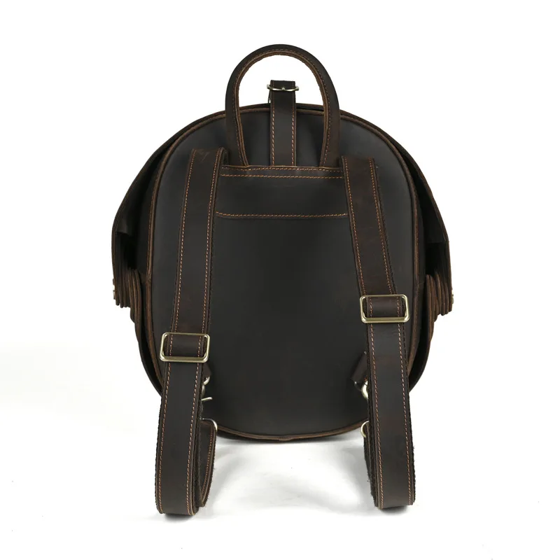 LD-Unisex leather fashionable backpack, personalized Beetle backpack, Crazy Horse leather casual backpack